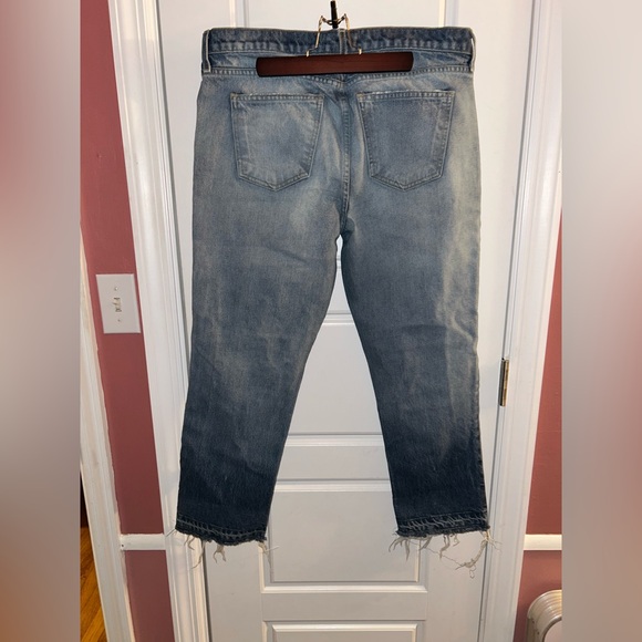 Current/Elliott The Stiletto Size 32 Made in USA Distressed Crop Jeans - Picture 2 of 4